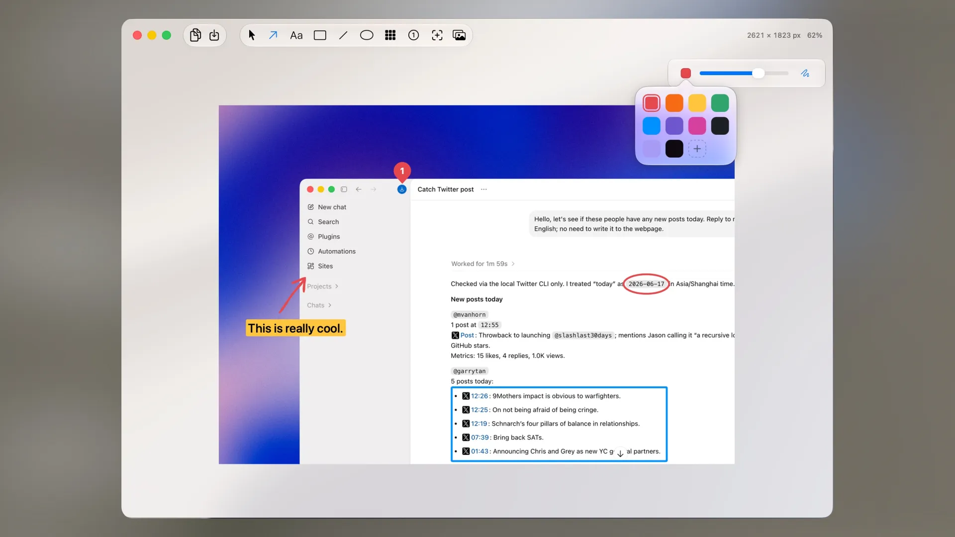 A screenshot captured, annotated, and framed with Minshot